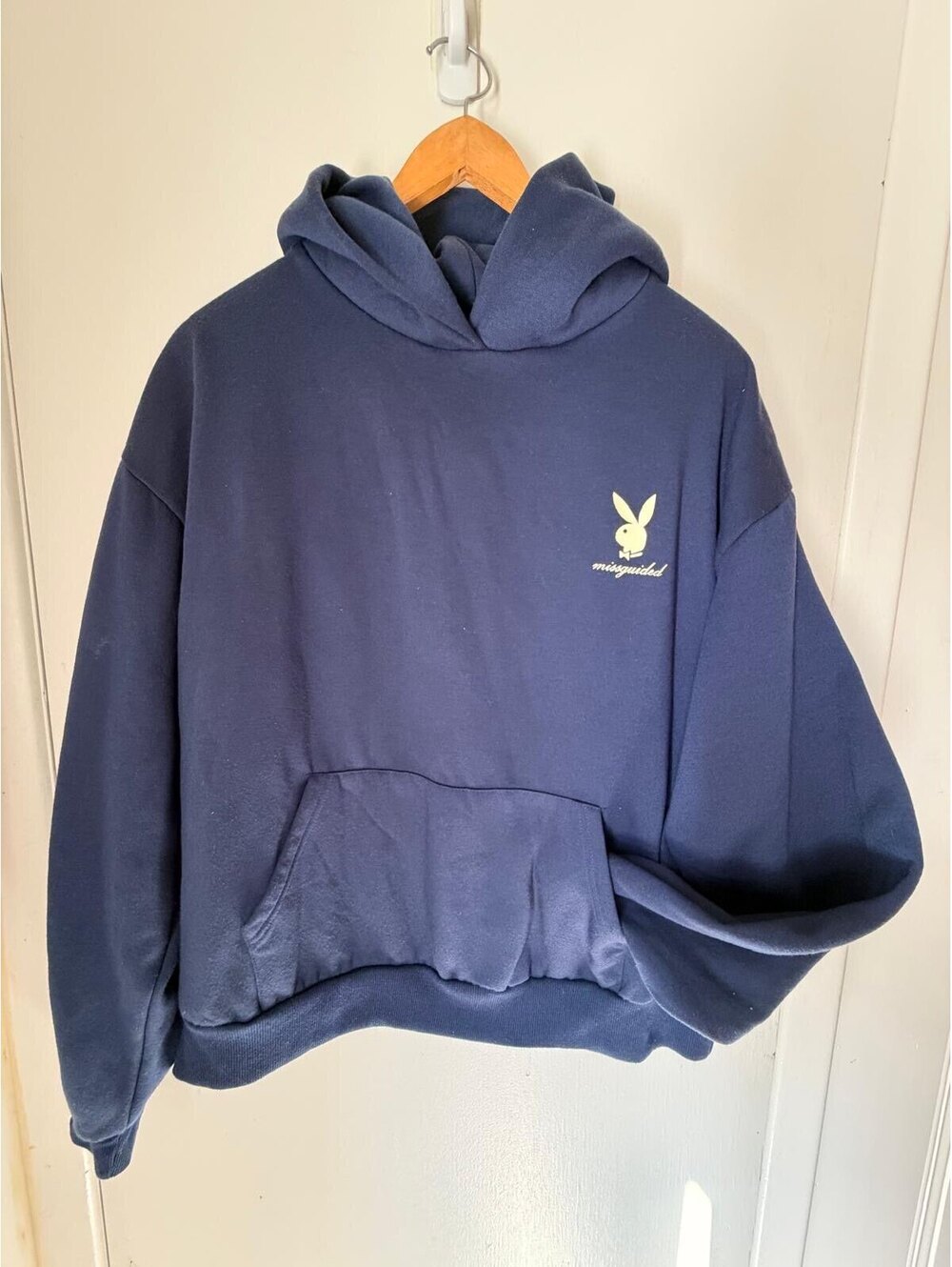 Playboy x Missguided Navy Blue Hoodie Sweatshirt XS